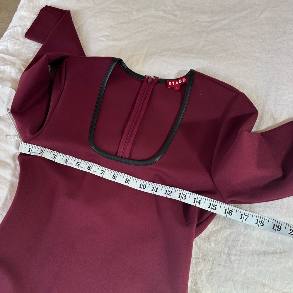 STAUD Joint Dress in Red Maroon Sample Size Small NWT NEW - Picture 6 of 10